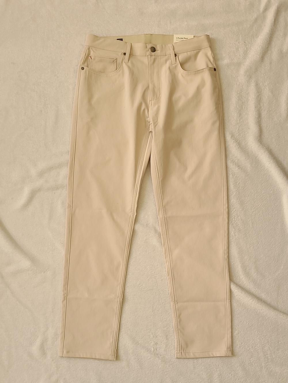 Marine Layer NEW The 5-Pocket Undercover Tech Pant 30x30 Bone Slim Straight Fit - Picture 3 of 8